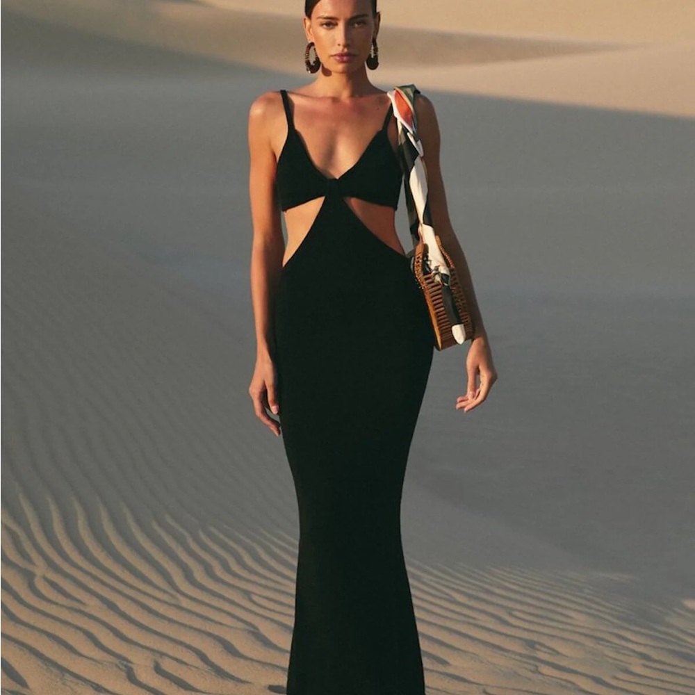 Black Cut-Out Maxi Dress